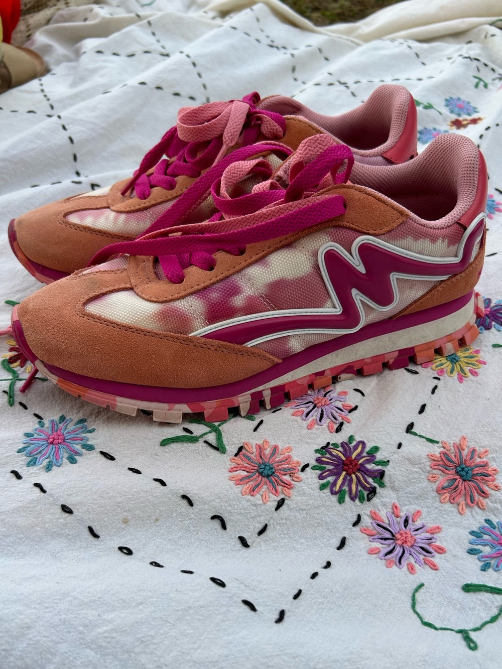 The Marc Jacobs The Jogger Pink Multi Colorblock Sneakers EU 39